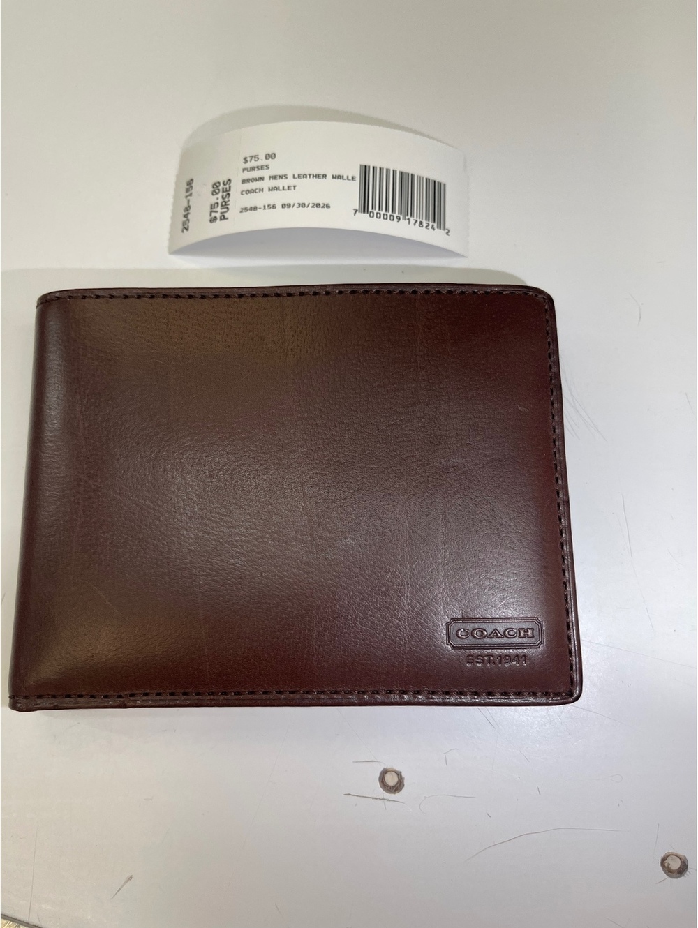 Coach Men's Brown Leather Bifold Wallet
